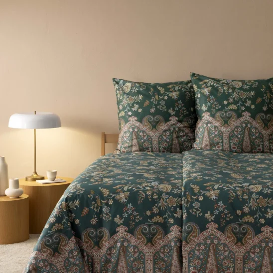 Bassetti bäddset Indian Roses V1 grön - Dubbel