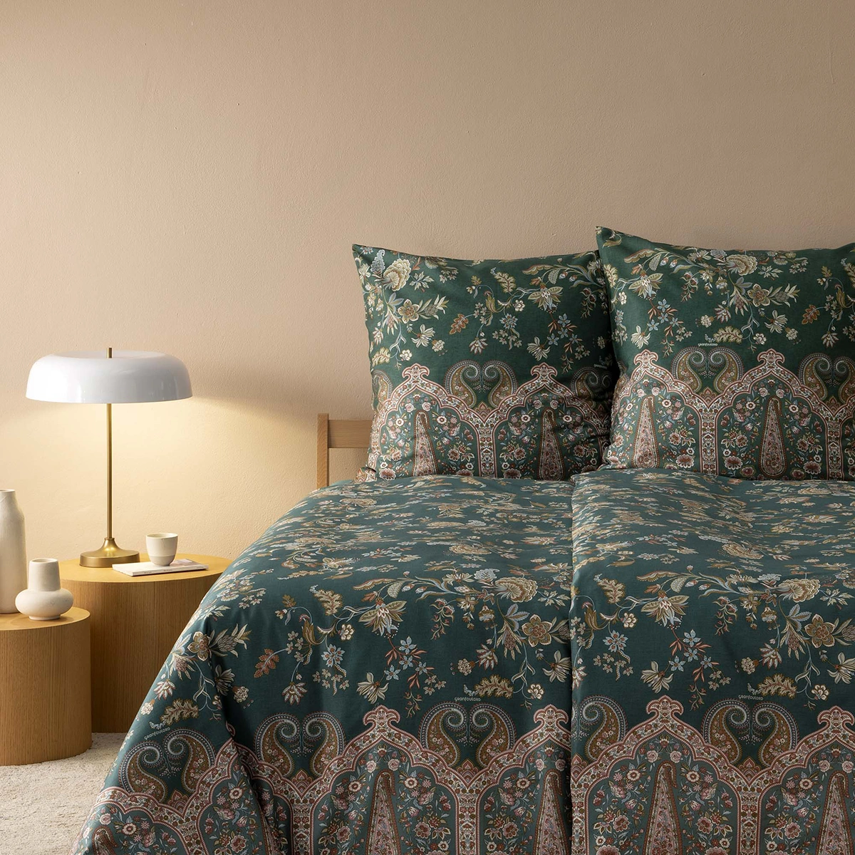 Bassetti bäddset Indian Roses V1 grön - Singel