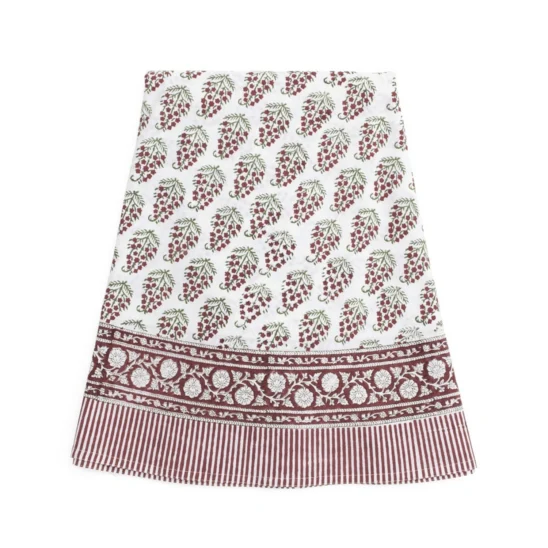 Bordsduk Persian Paisley - röd/grön/vit, Ø220 cm