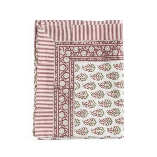 Bordsduk Persian Paisley - röd/grön/vit, 150x350 cm
