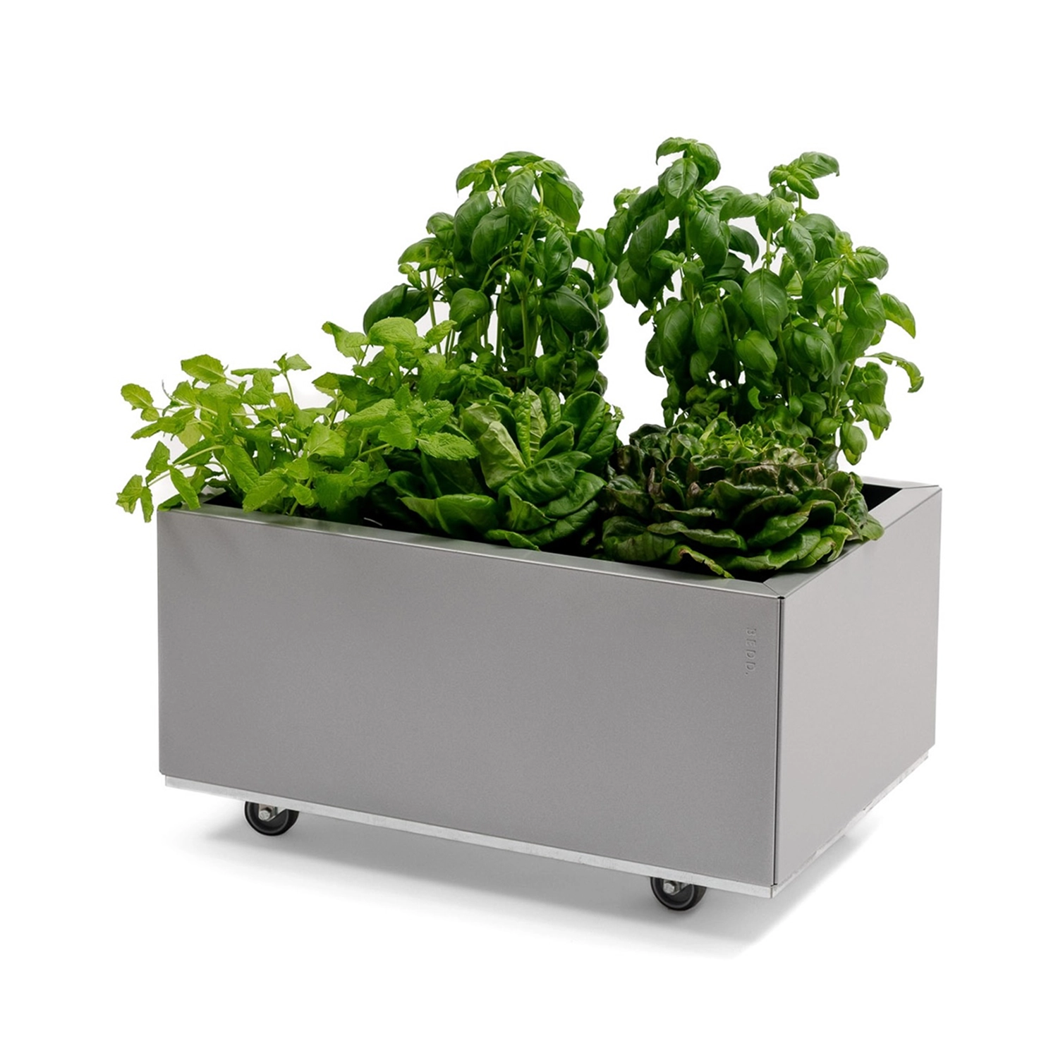 BEDD odlingslåda med ben/hjul - Grå, 60x40xH25 cm
