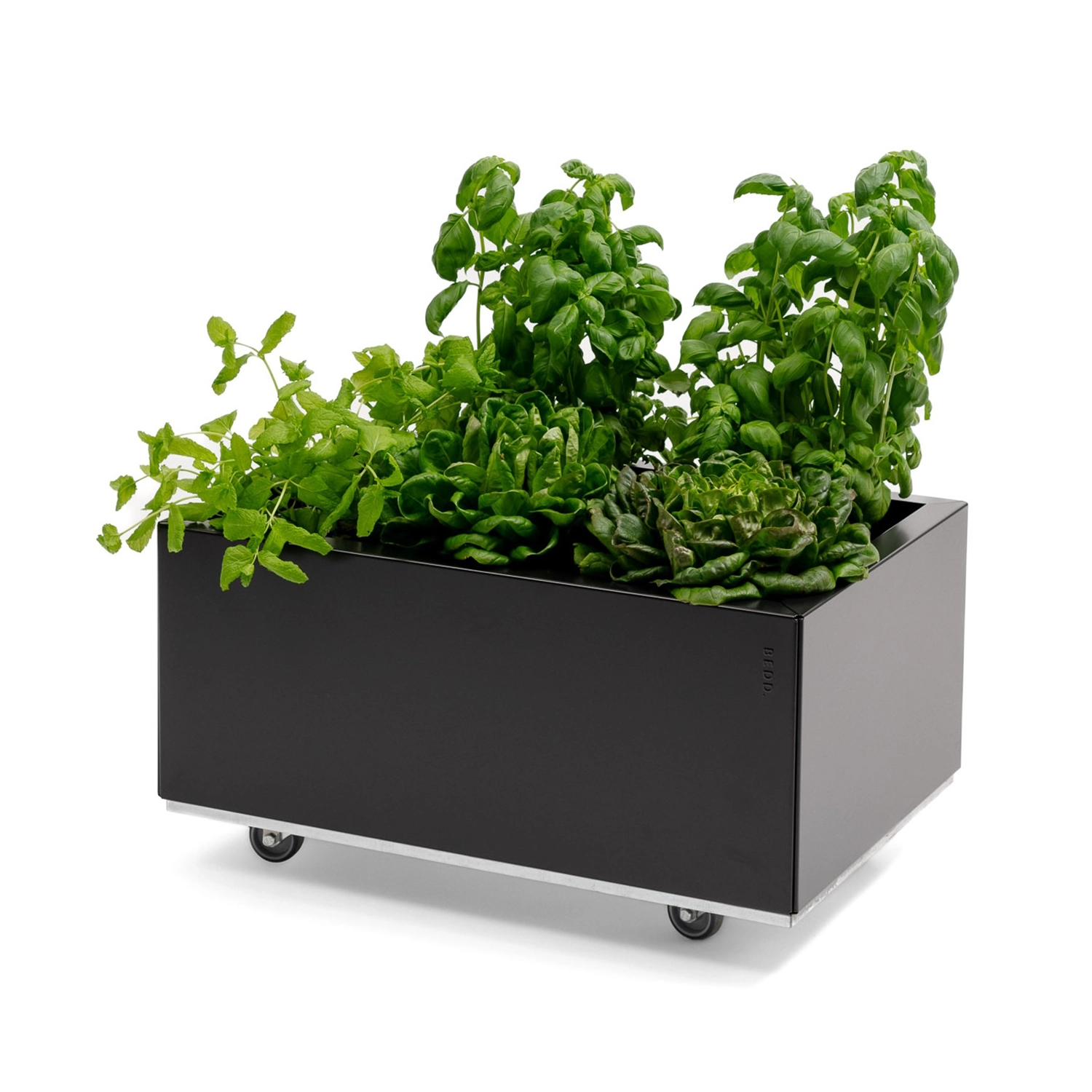 BEDD odlingslåda med ben/hjul - Svart, 60x40xH25 cm