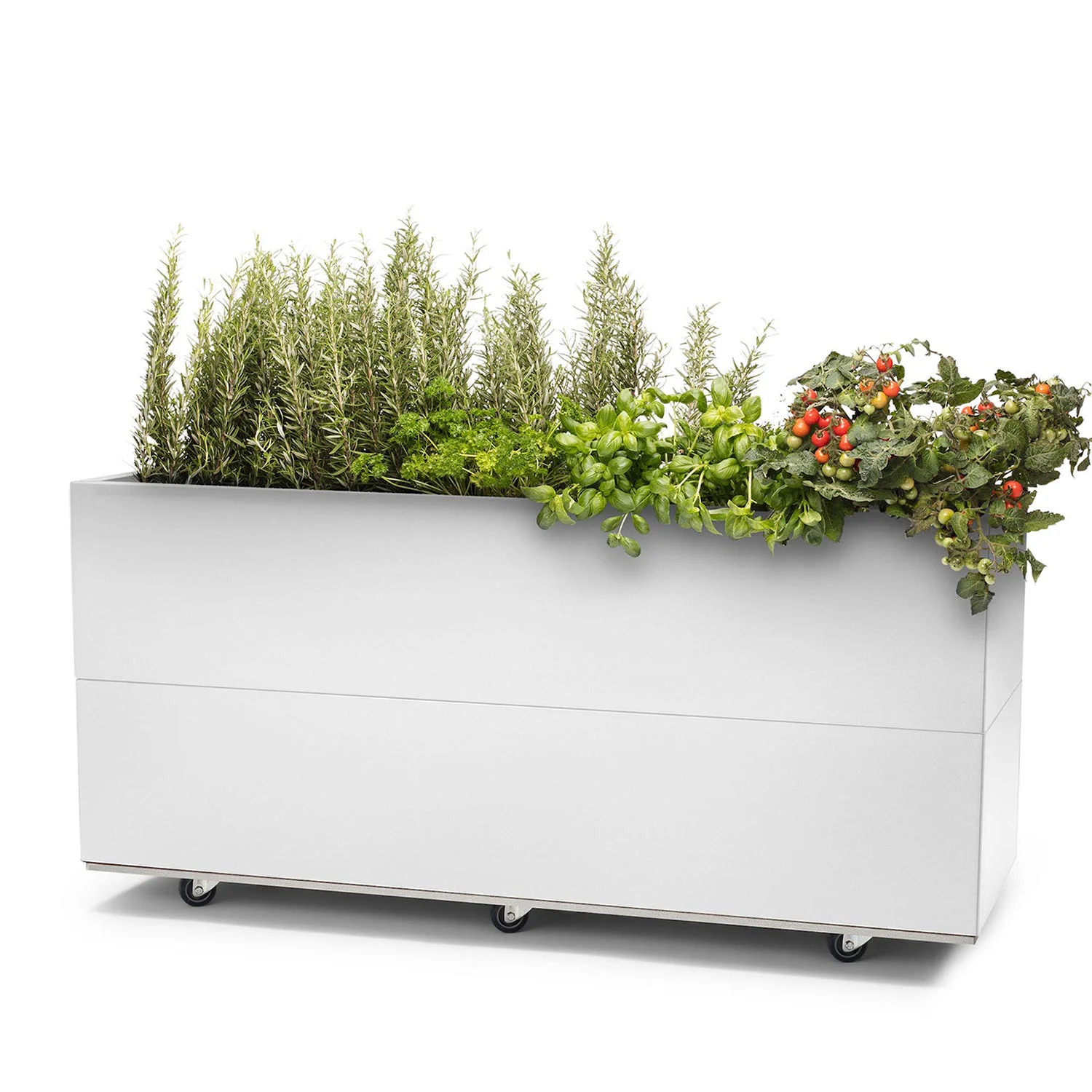 BEDD odlingslåda med hjul/ben - vit, 120x60x50 cm