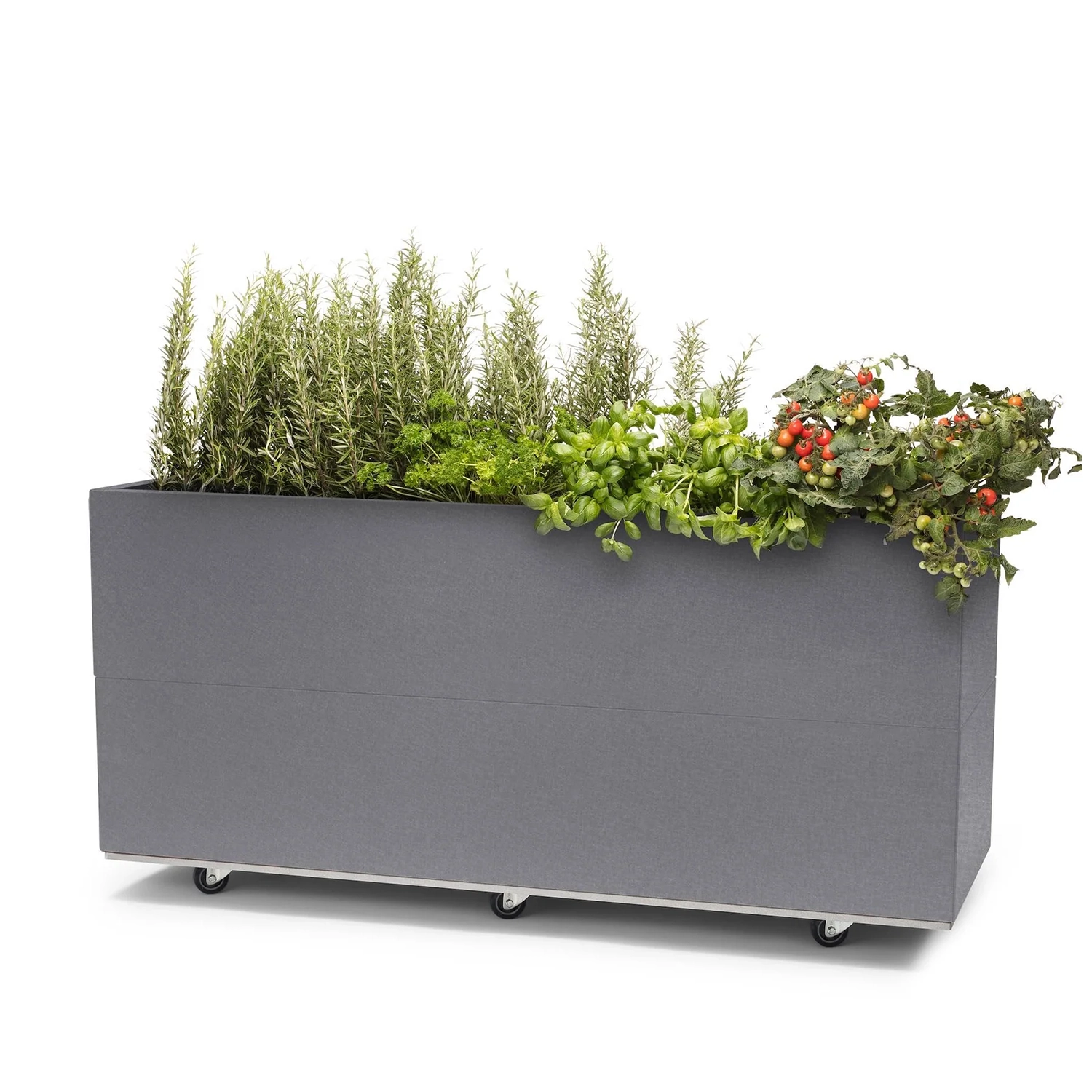 BEDD odlingslåda med hjul/ben - grå, 120x60x50 cm