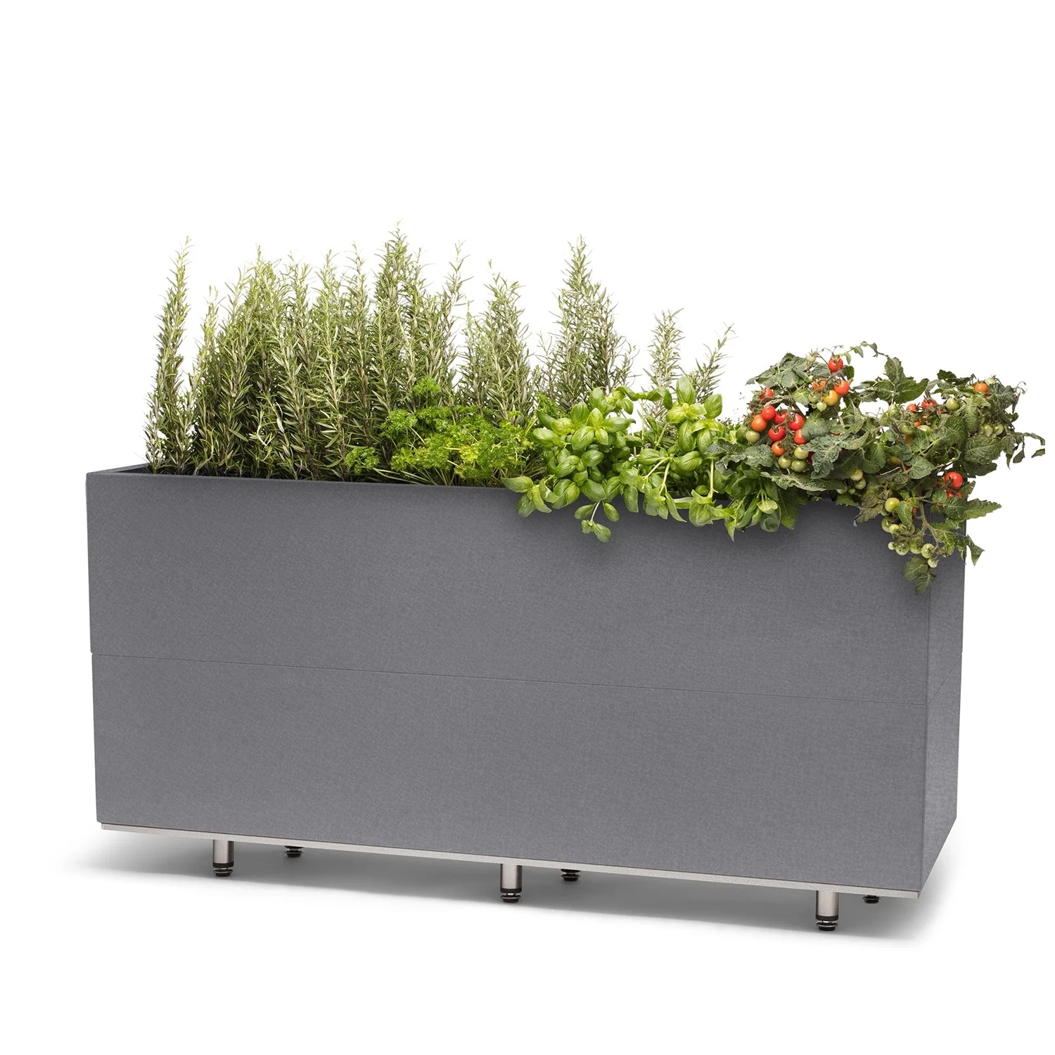 BEDD odlingslåda med hjul/ben - grå, 120x60x50 cm