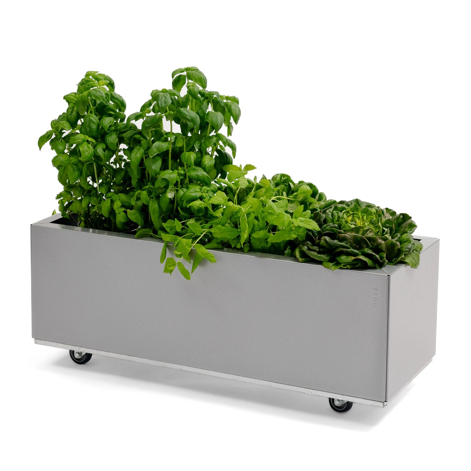 BEDD odlingslåda med ben/hjul - Grå, 80x30xH25 cm