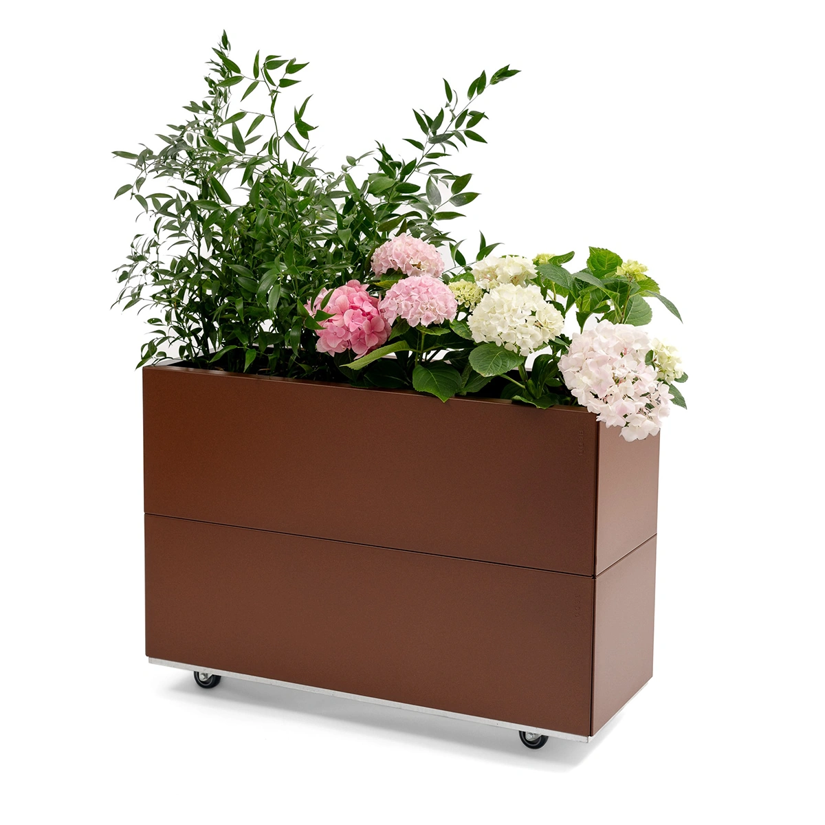 BEDD odlingslåda med ben/hjul - Rostlack, 80x30xH50 cm