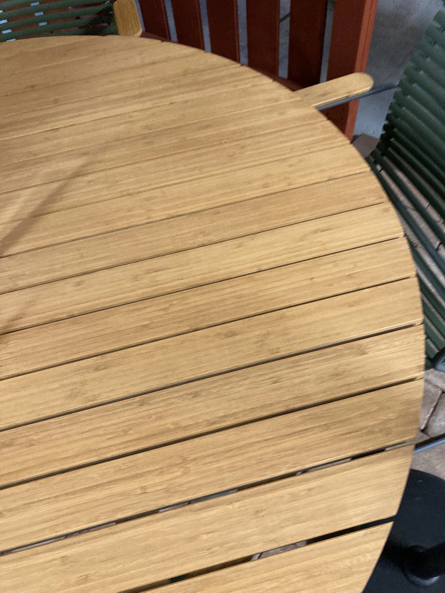 Click/Bam Bo matgrupp grön/bambu - 4 karmstolar, Ø120 cm