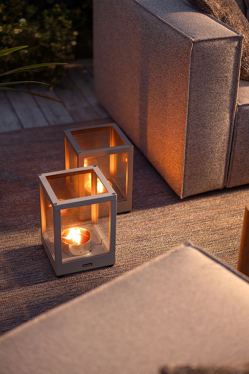 Belfort ljuslykta - ljusgrå, H28 cm