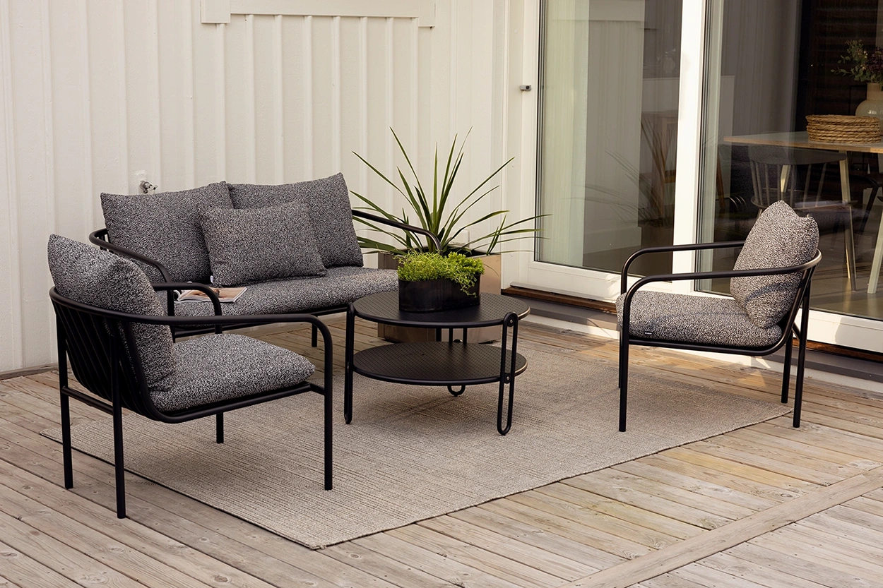 Bendt soffgrupp svart/teddy antracit