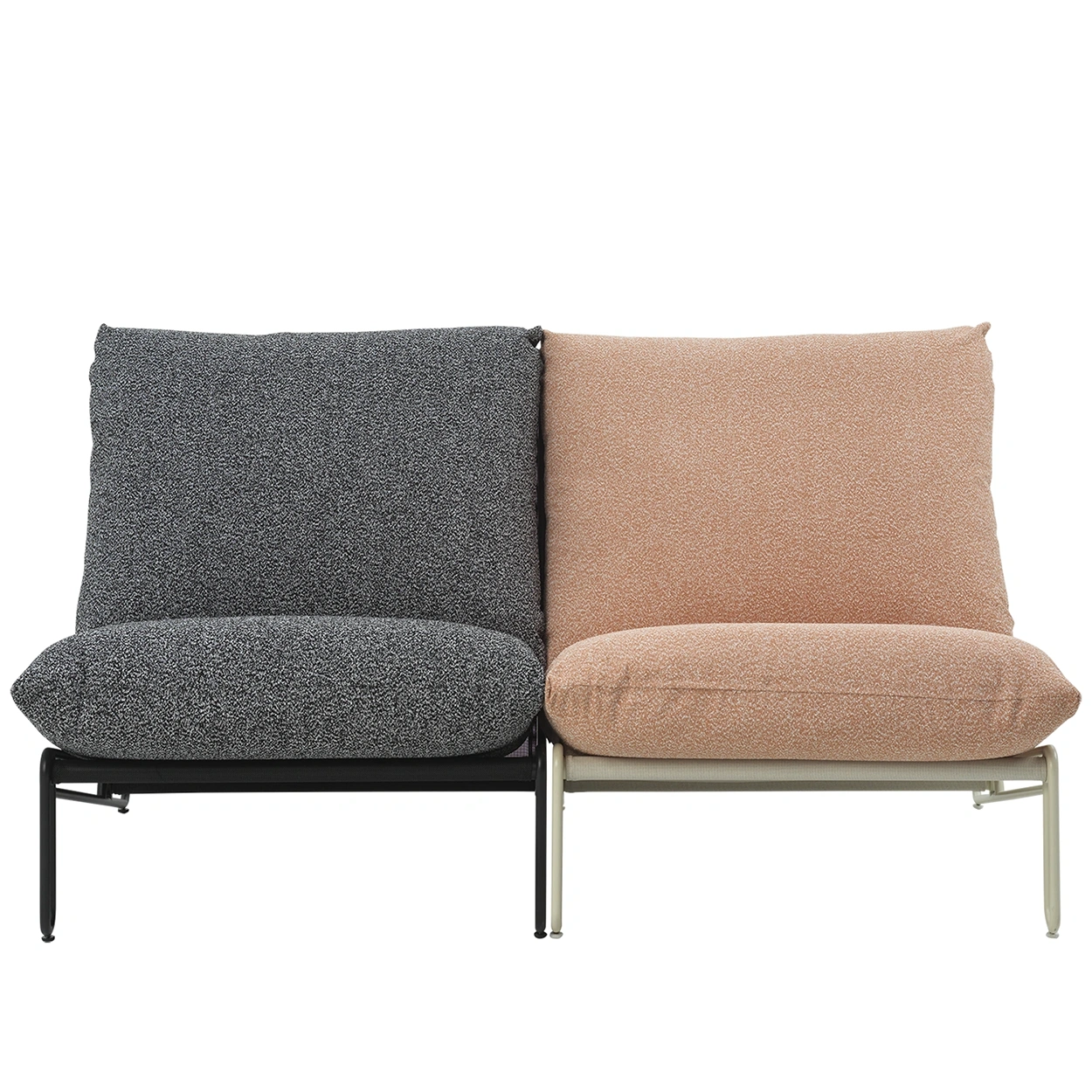 Blixt loungefåtölj pärlvit/teddy orange