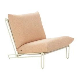 Blixt loungefåtölj pärlvit/teddy orange