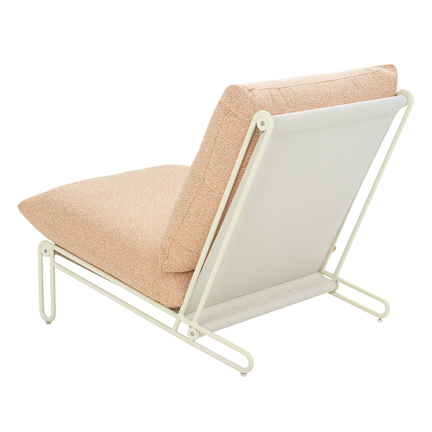 Blixt loungefåtölj pärlvit/teddy orange