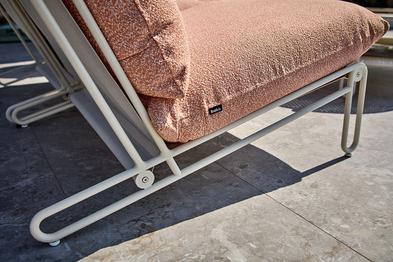 Blixt 3-sitssoffa pärlvit/teddy orange