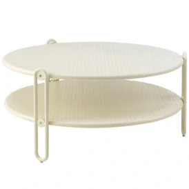 Blixt soffbord pärlvit Ø85 cm