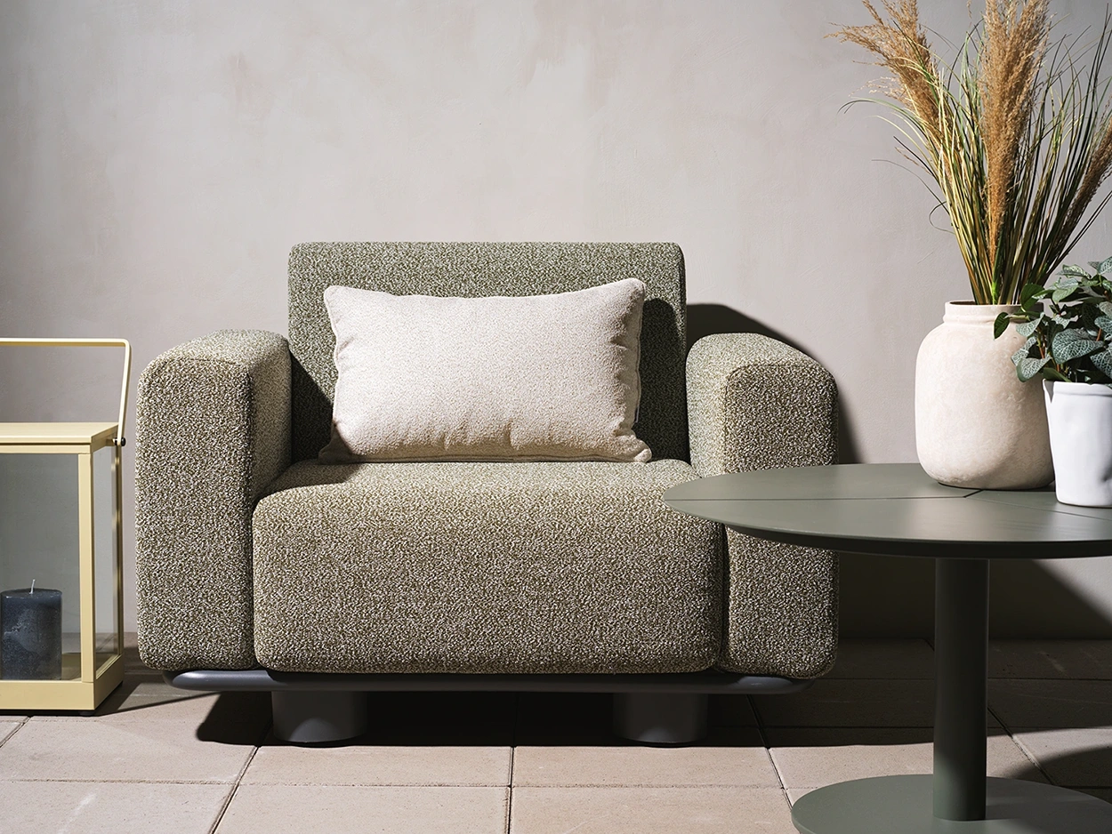 Bolster fåtölj teddy verde