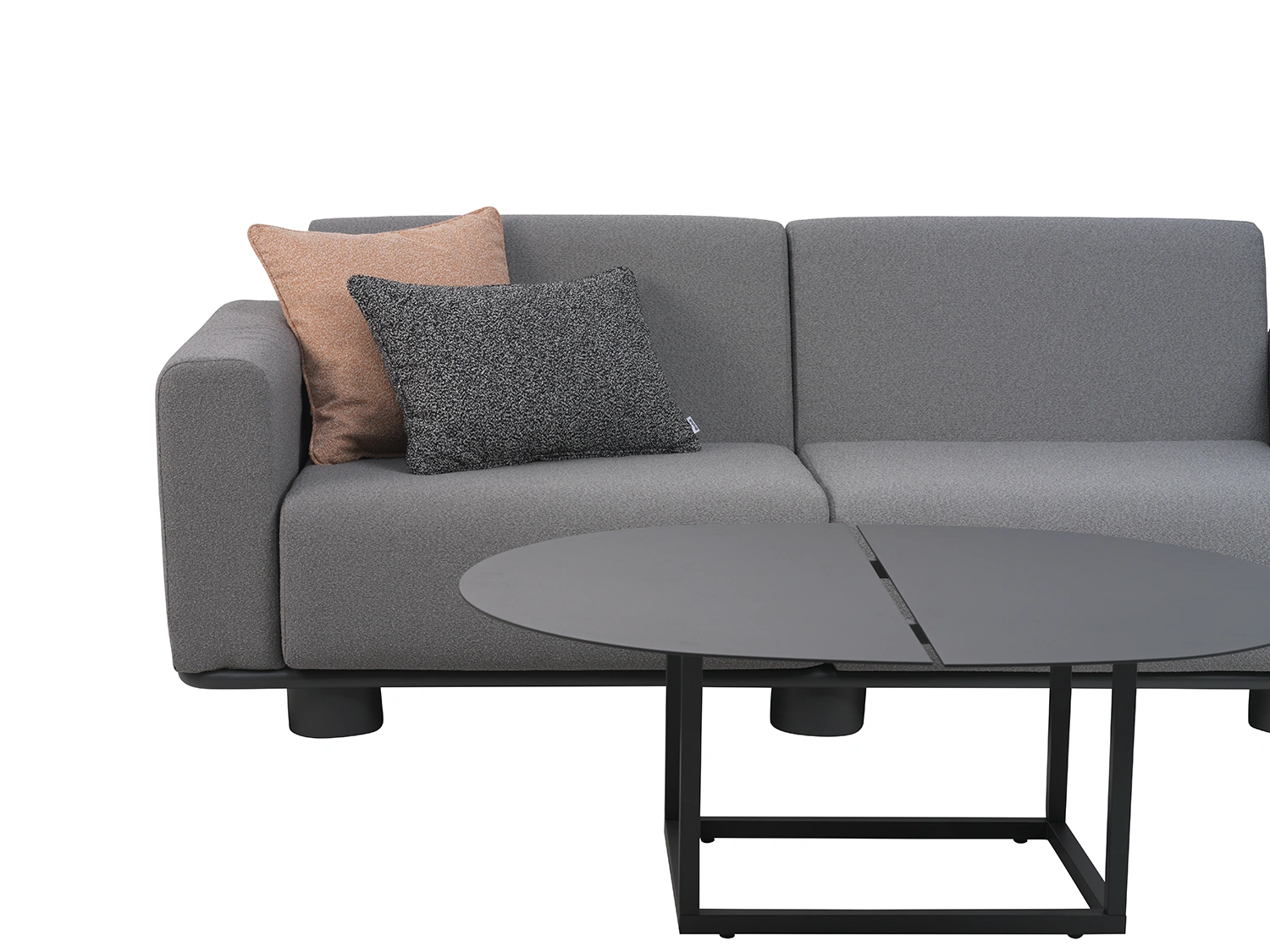 Bolster soffa teddy grå