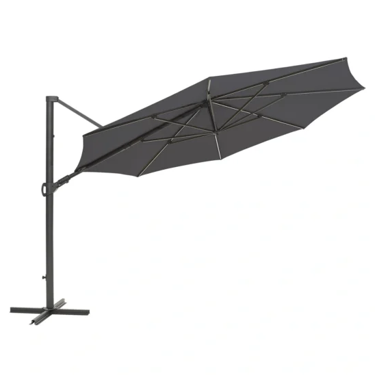 Cilento frihängande parasoll antracit/grå - Ø350 cm