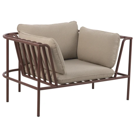 Collier fåtölj zin red/teddy beige