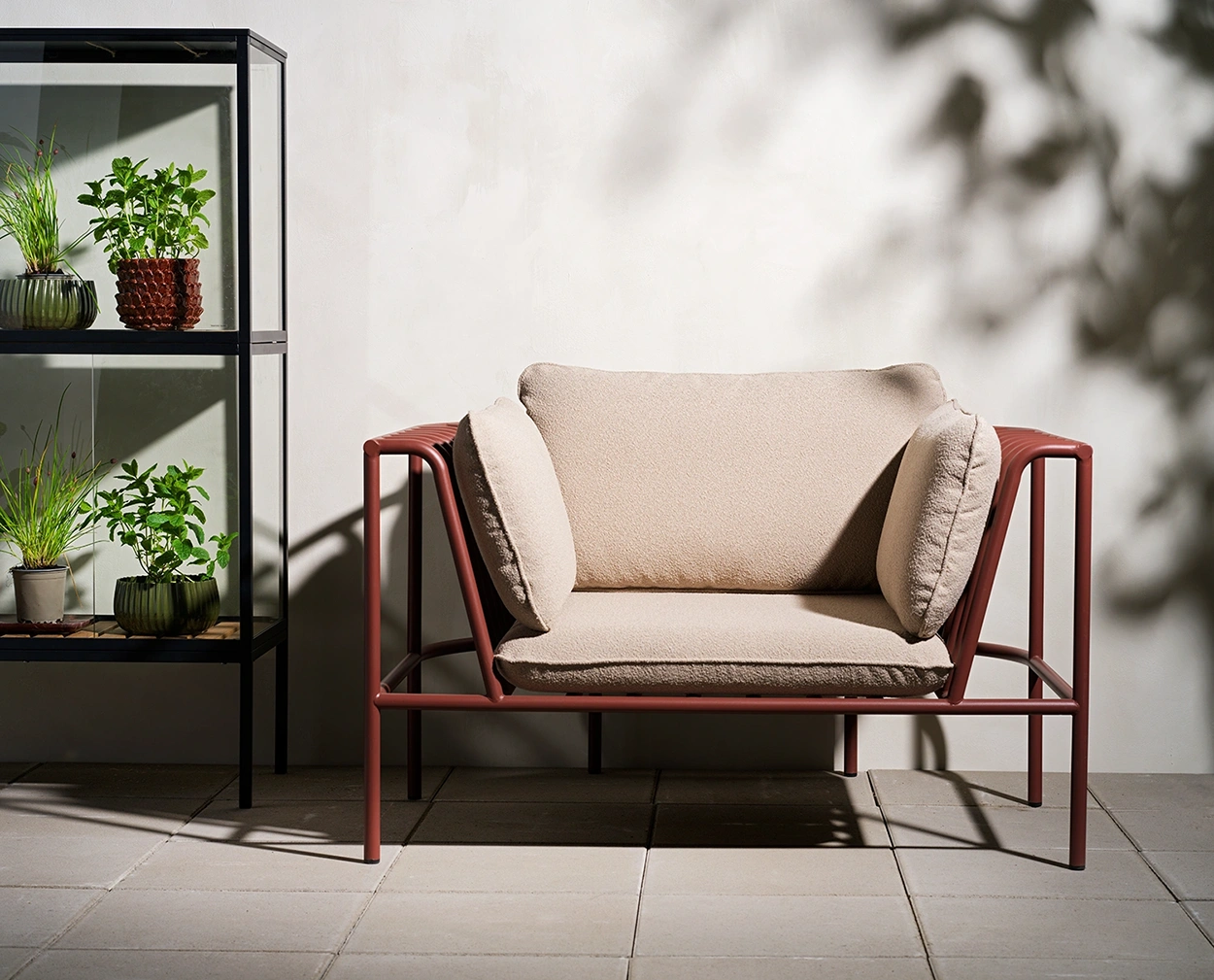 Collier fåtölj zin red/teddy beige