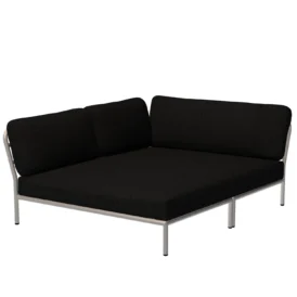 Level Cozy Corner vänster vit/mörkgrå