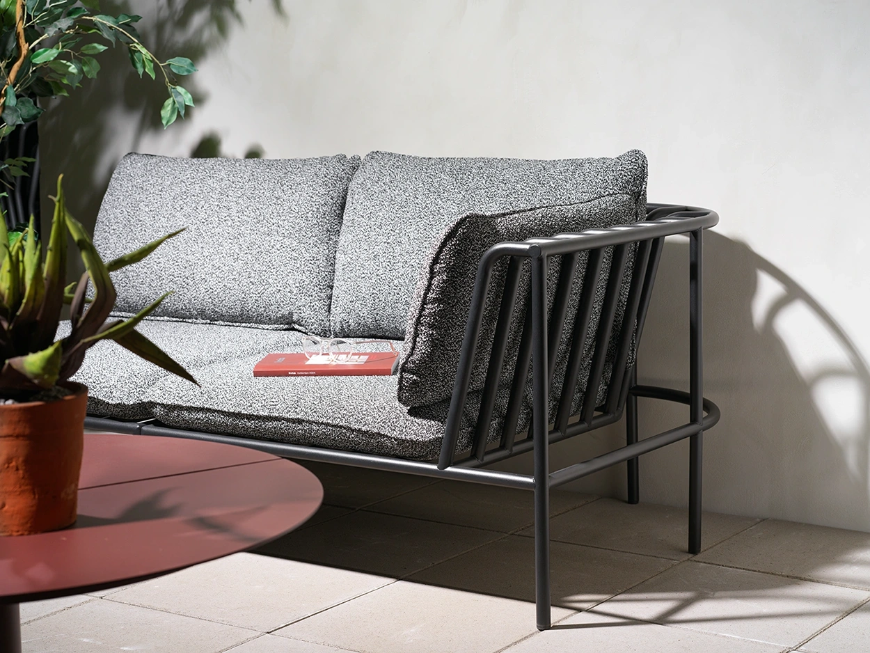 Collier 2-sitssoffa svart/teddy antracit
