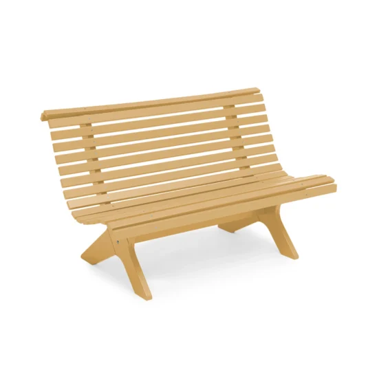 Lund parksoffa i färgen ockra, från Hillerstorp.