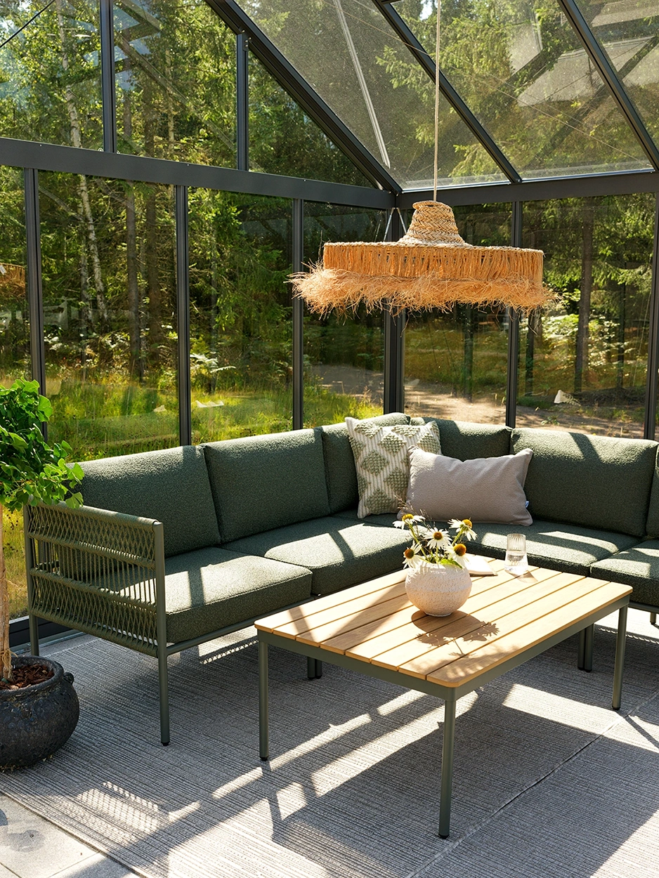 Reno hörnsoffa nordic green/raw avocado