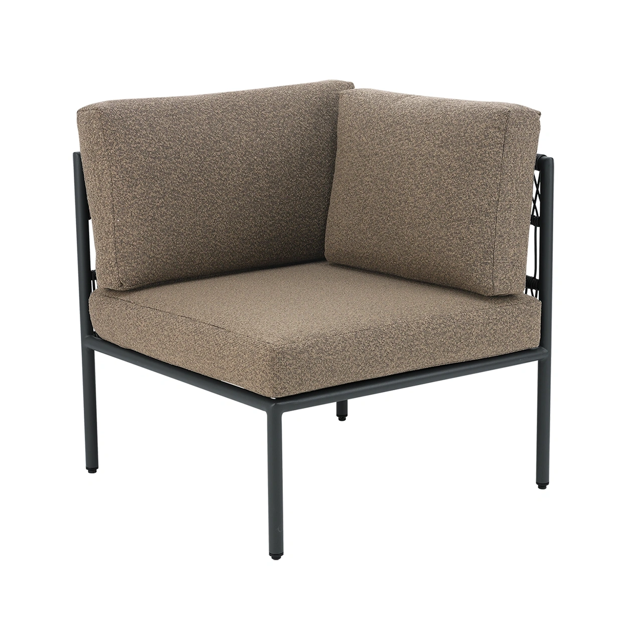 Reno hörnsoffa svart/raw peanut