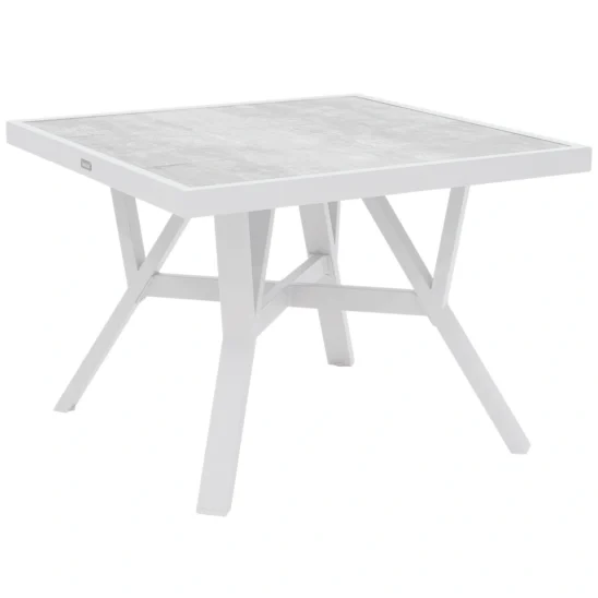 Samvaro High soffbord - vit/ljusgrå, 90x90xH65 cm