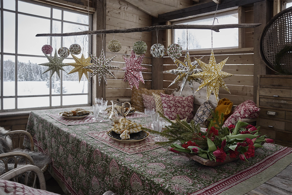 Julgranskulor röd/grön - set med 3 olika mönster