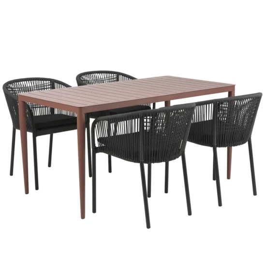 Delta/Bigby matgrupp - 4 stolar, 144x76 cm