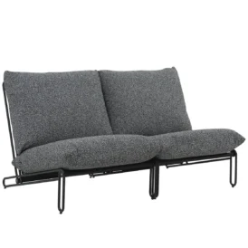 Blixt 2-sitssoffa svart/teddy antracit