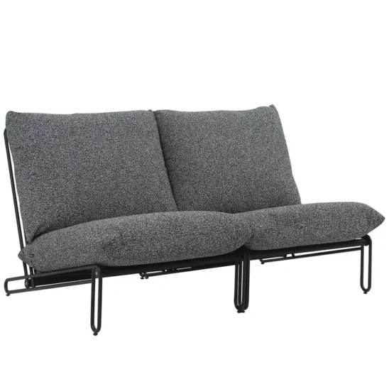 Blixt 2-sitssoffa svart/teddy antracit