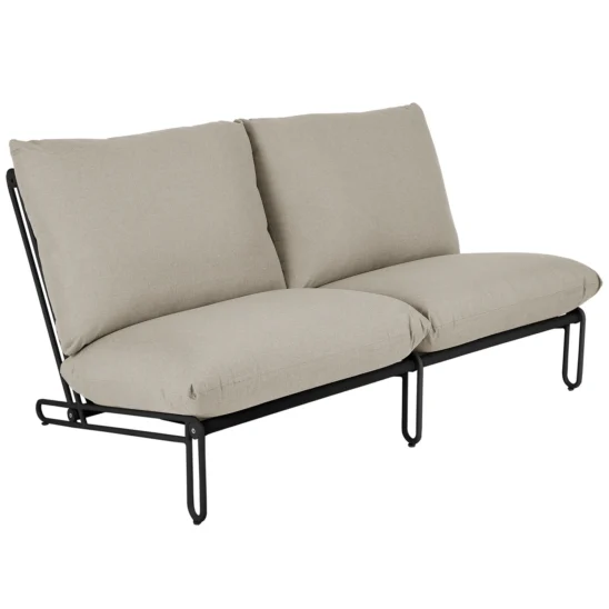 Blixt 2-sitssoffa svart/cley beige