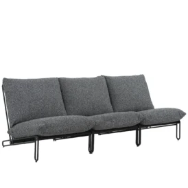 Blixt 3-sitssoffa svart/teddy antracit