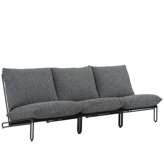 Blixt 3-sitssoffa svart/teddy antracit