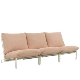 Blixt 3-sitssoffa pärlvit/teddy orange