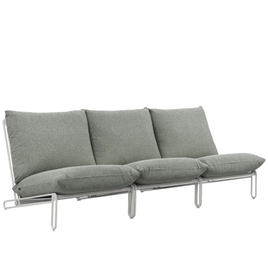 Blixt 3-sitssoffa ljusgrå/teddy verde