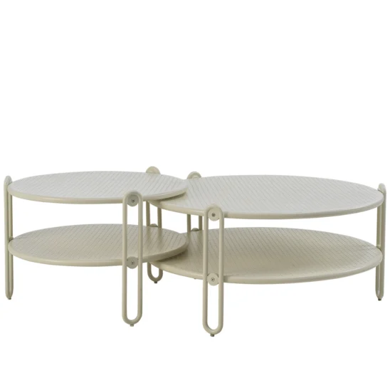 Blixt satsbord pärlvit - Ø65/85 cm