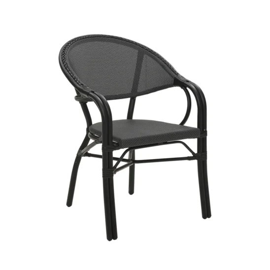 Parterre café karmstol svart