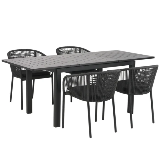 Delta/Lomma small matgrupp - 4 stolar, 132-192×80 cm