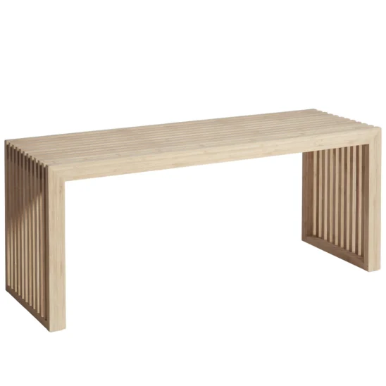 Cinas Ribbad bänk bambu - 104×35×H43 cm