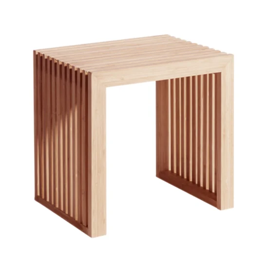 Cinas Ribbad pall/sidobord bambu - 45×35×H43 cm