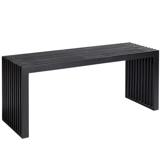 Cinas Ribbad bänk svart mahogny - 104×35×H43 cm