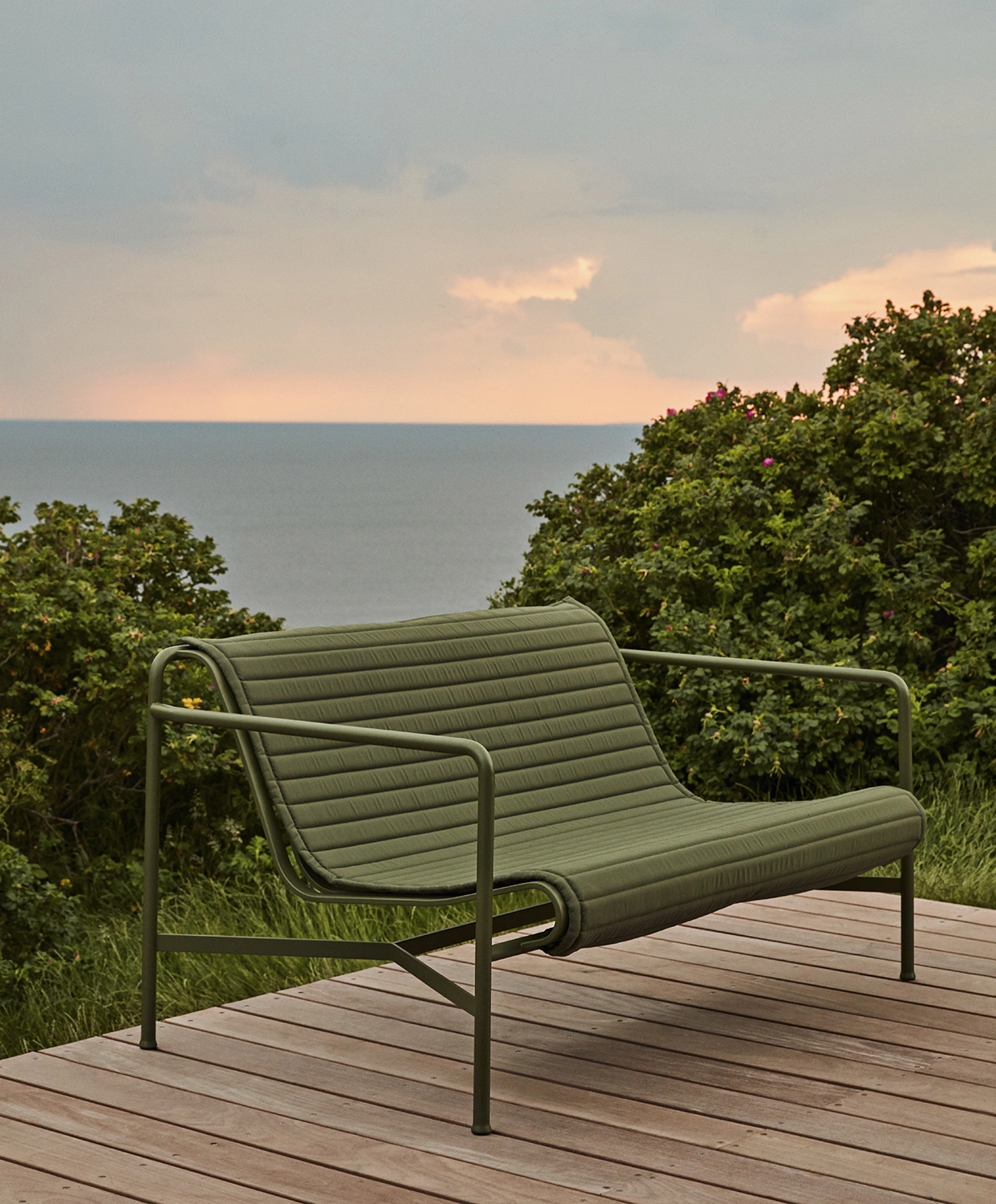 Palissade loungesoffdyna, quilt olivgrön