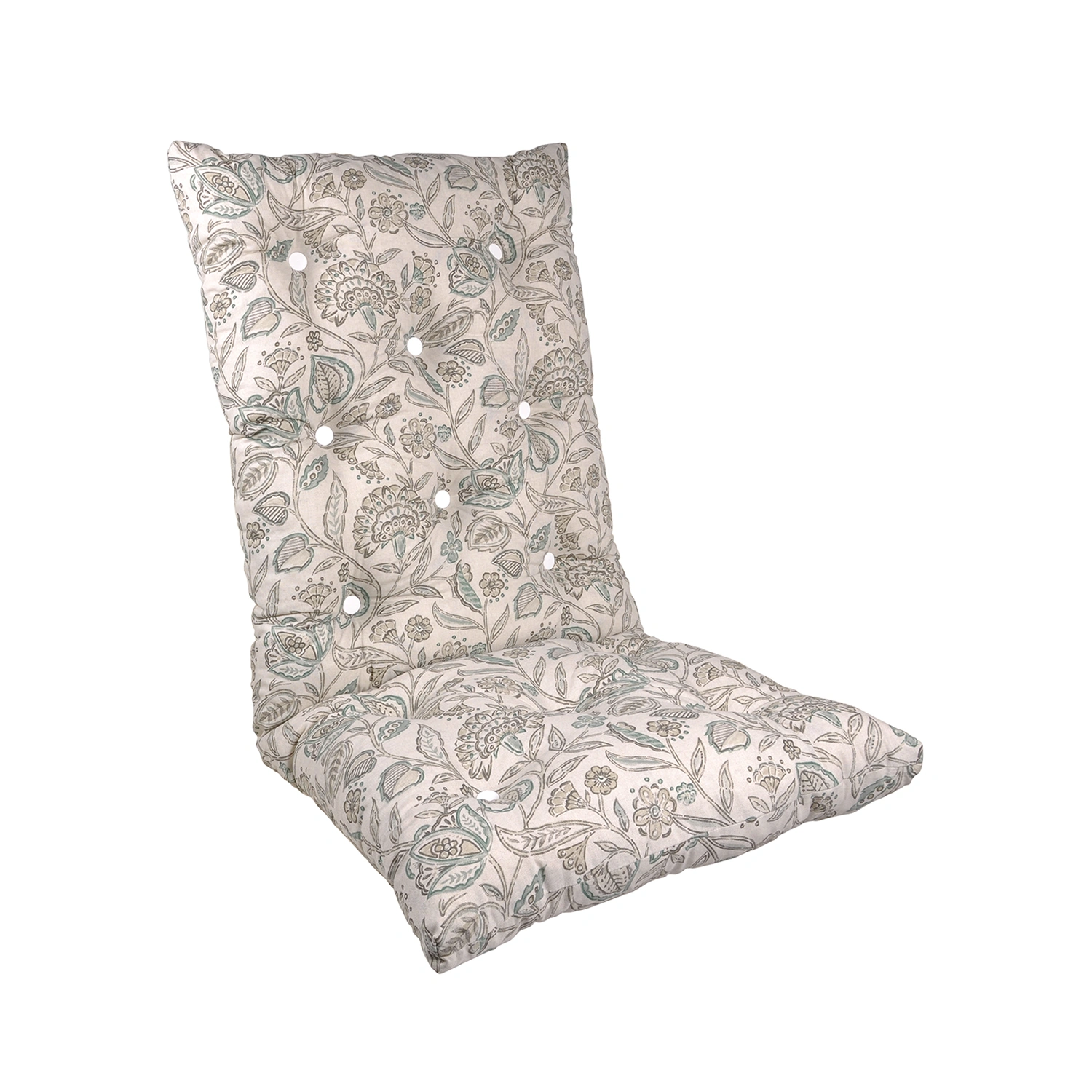 Flockdyna Hög Vine beige/grön, B56 cm