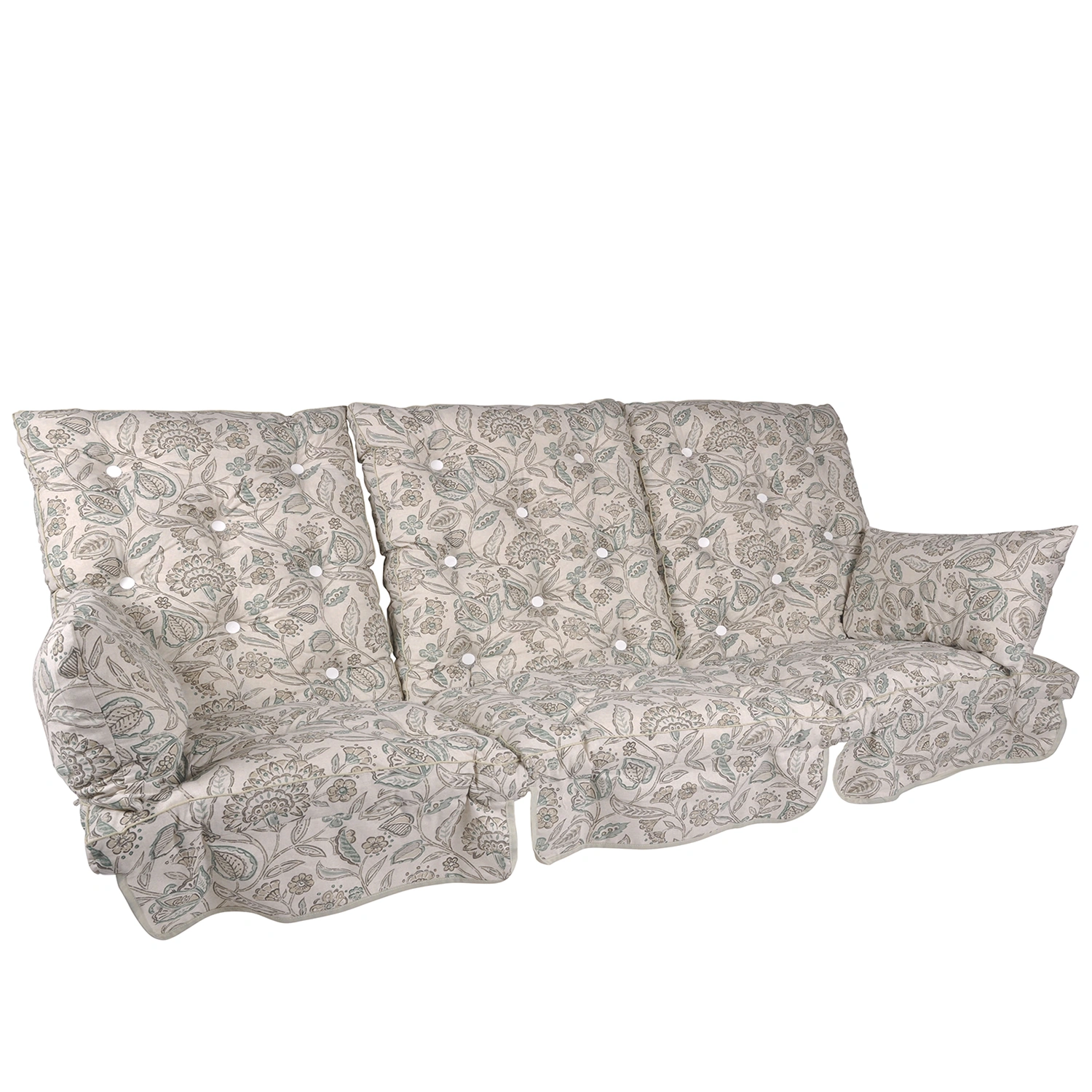 Hammockdynor låg rygg bomull - vine beige/grön