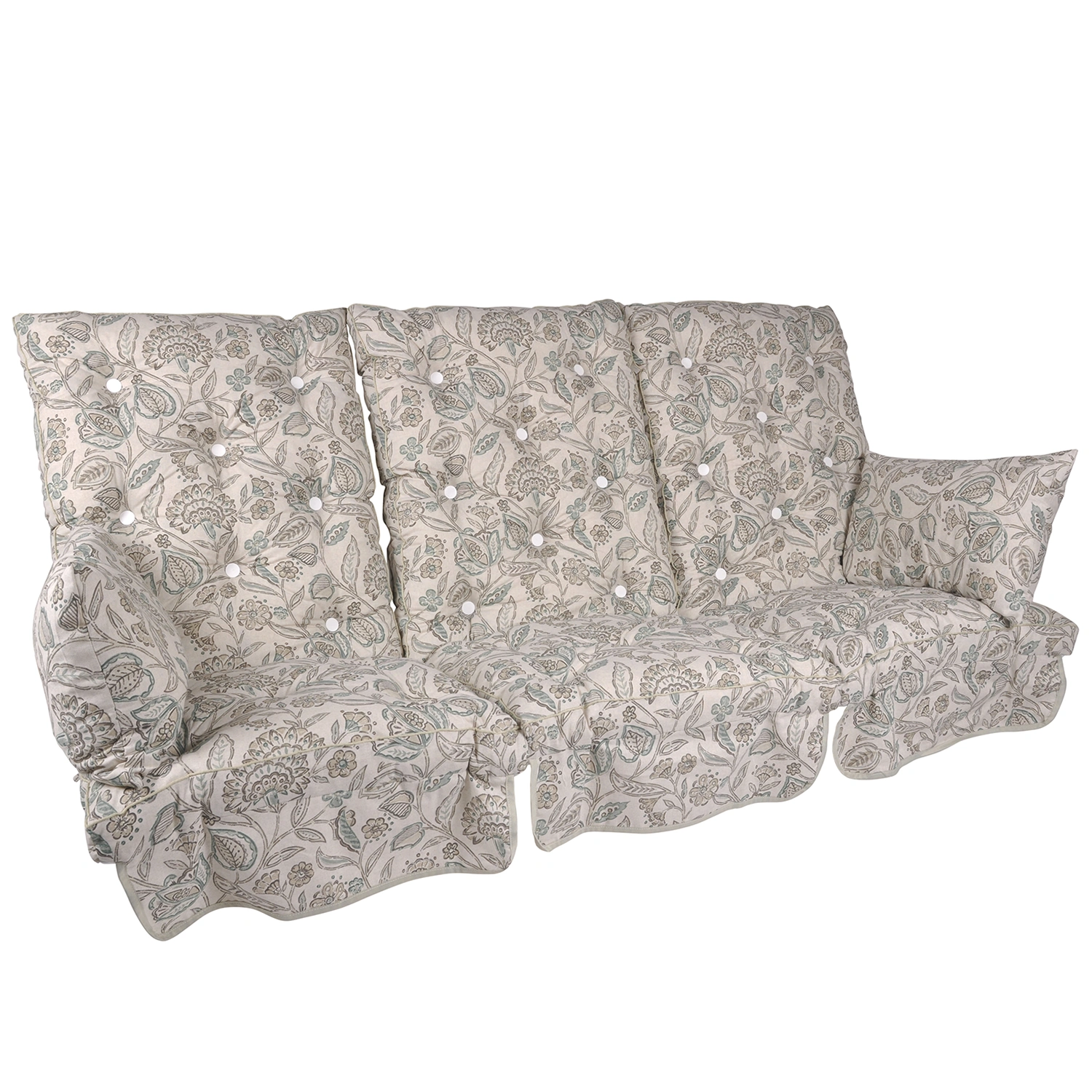 Hammockdynor hög rygg bomull - vine beige/green