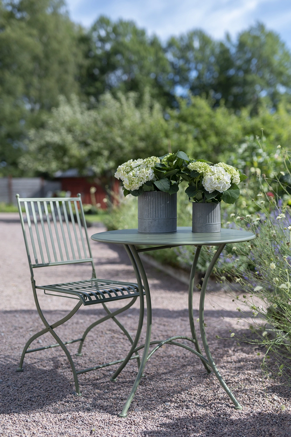 Venice stol randig olivgrön